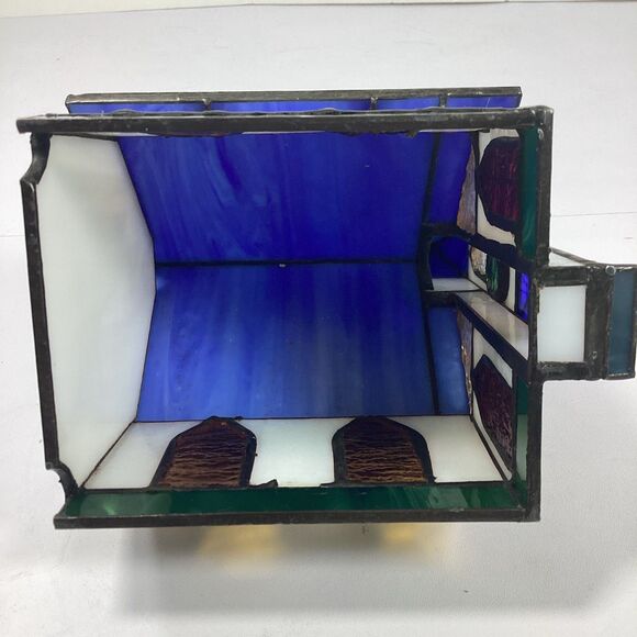 Stained Glass Church Multi Colored 5" x 7-1/2" x 4-1/2" - Picture 6 of 9